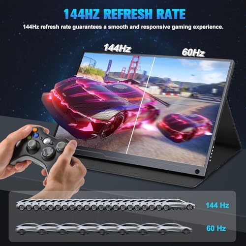 Feiasia Portable Monitor Extremely Slim&Lightweight 15.6 Inch 1080P USB-C Laptop HDMI Computer Display Gaming Monitor with Smart Cover&Speakers