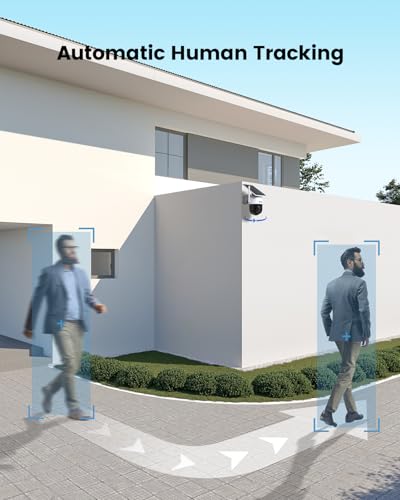 AOSU Solar Camera Outdoor Wireless - 100% Wire-Free Outdoor Security Camera Wireless with Fixed Solar Panel,360&deg; Panoramic View