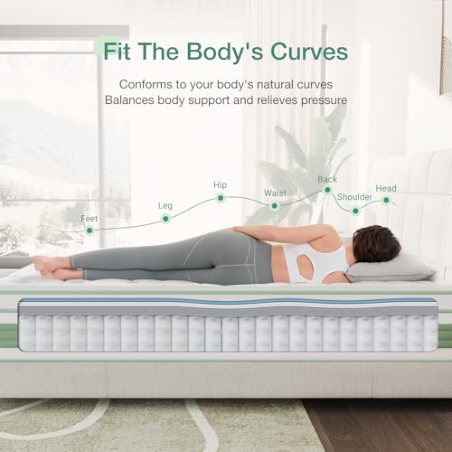 Novilla King Size Mattress 14 Inch, Hybrid Mattress King for Motion Isolation, Gel Memory Foam with Pressure Relief for Cool Night Sleep