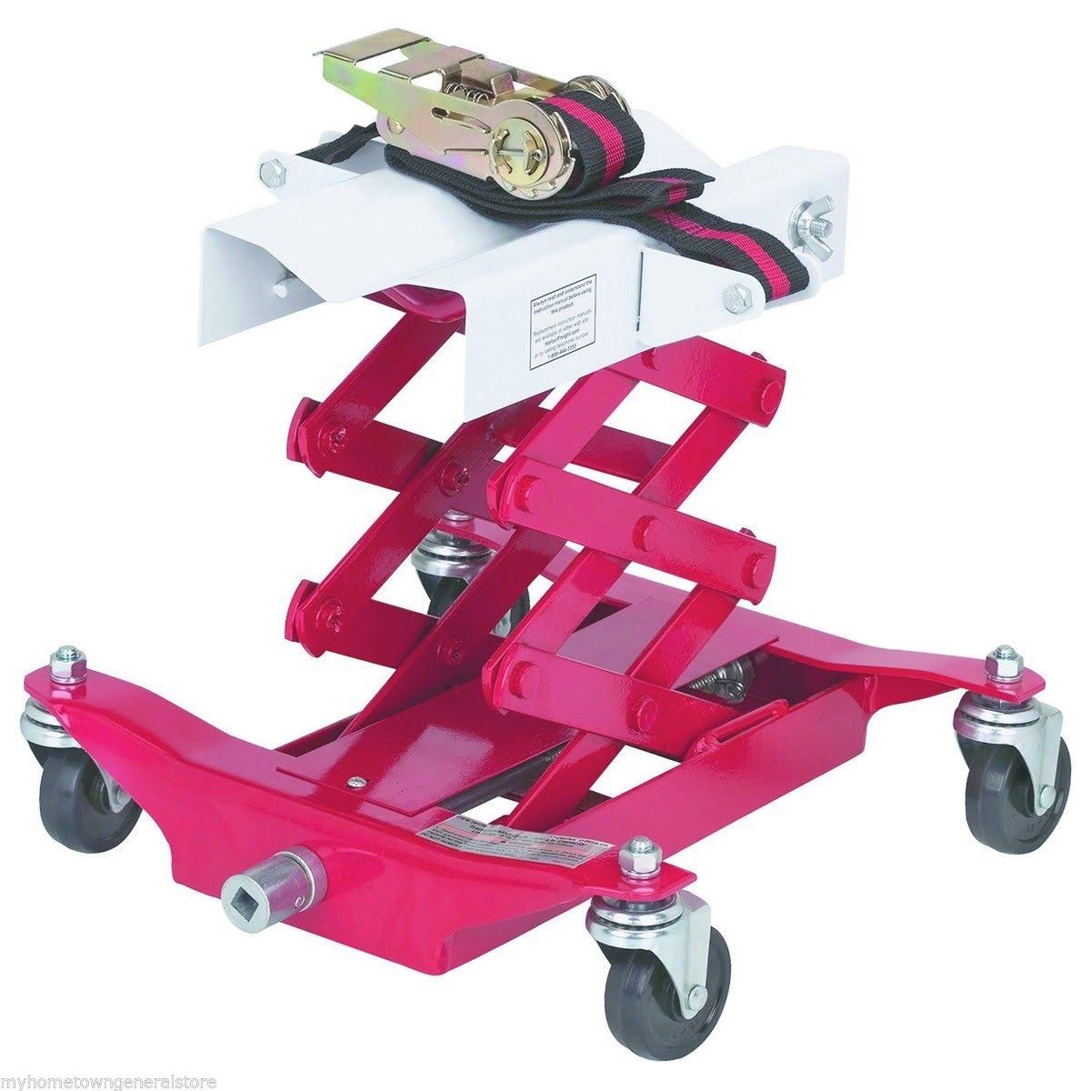 450 lbs Capacity Low Lift Transmission Jack with Safety Chain Strap