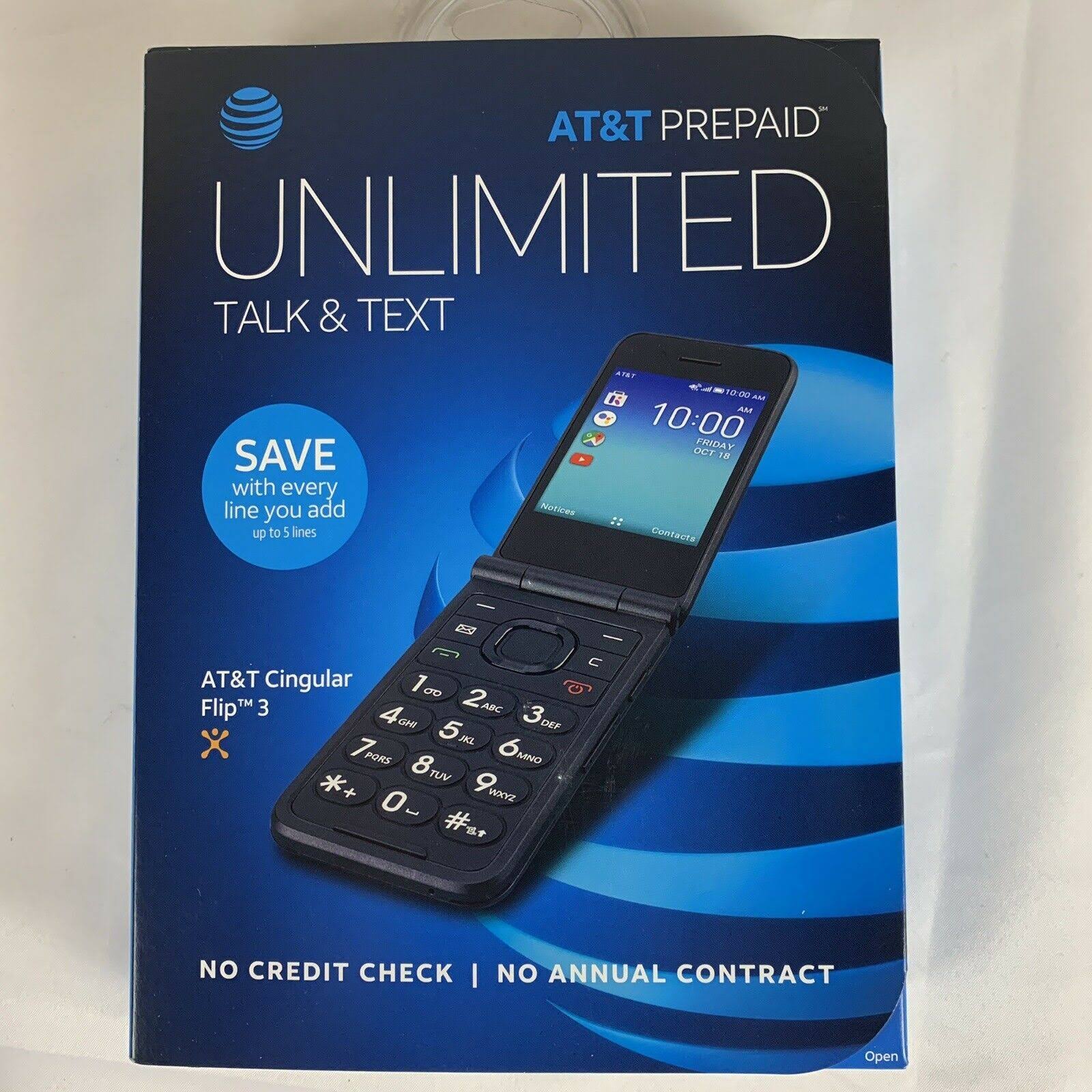 Atu0026t Prepaid Cingular Flip 3 Camera Flip Phone Black - Brand New