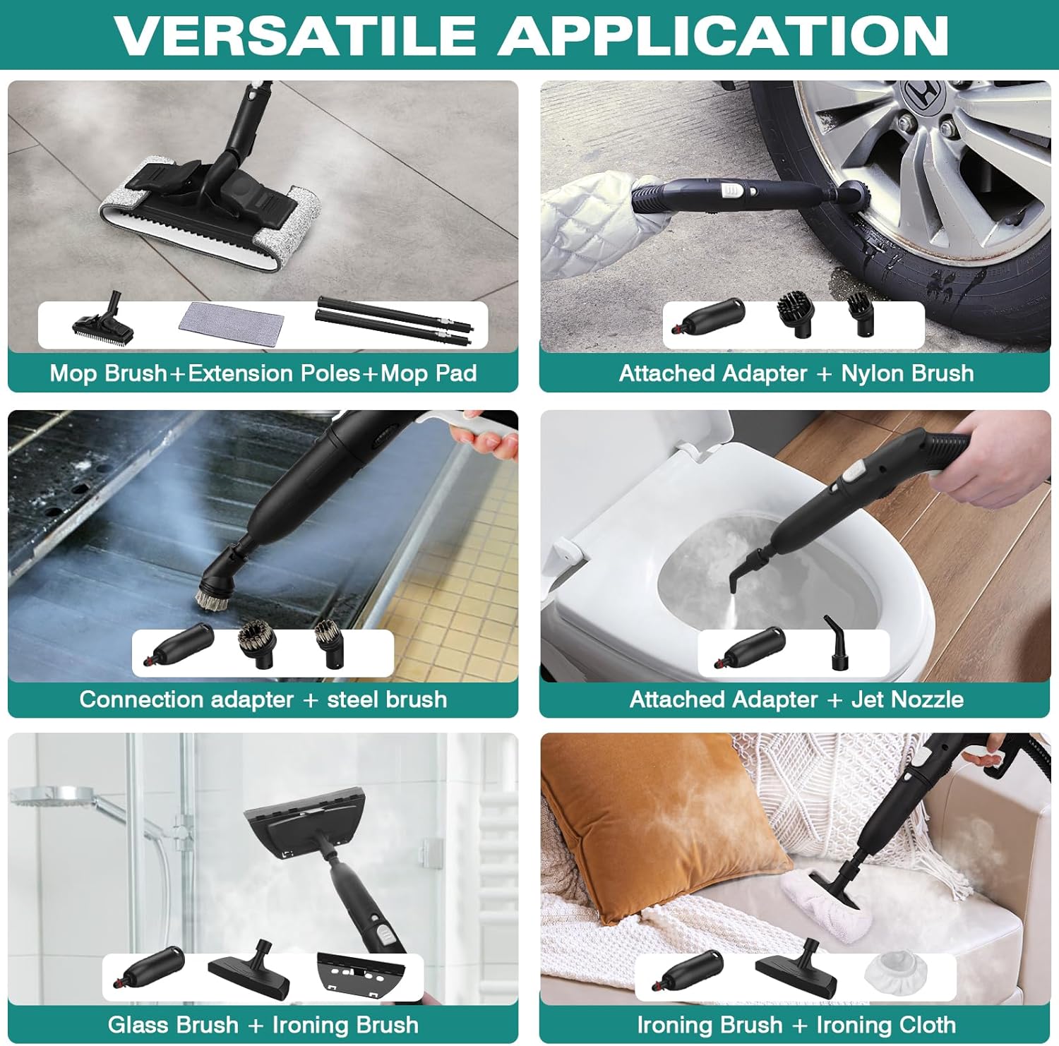 Steam Cleaner, Steam Mop with 23 Accessories, Powerful Multipurpose Portable Steamer for Cleaning to Remove Grime, Grease