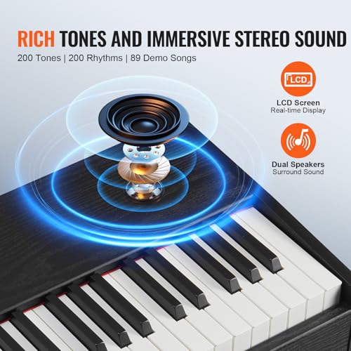 VEVOR Weighted Digital Piano, 88 Key Fully Weighted Keys