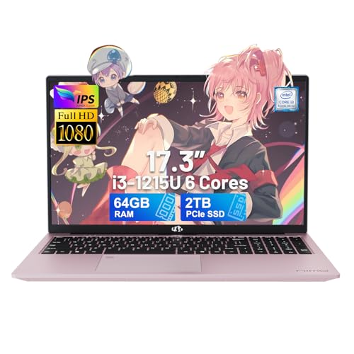 NIMO 17.3" IPS FHD-Laptop, Intel 6 Cores i3-1215U 16GB RAM 512GB SSD (Beat Ryzen 5 7520U