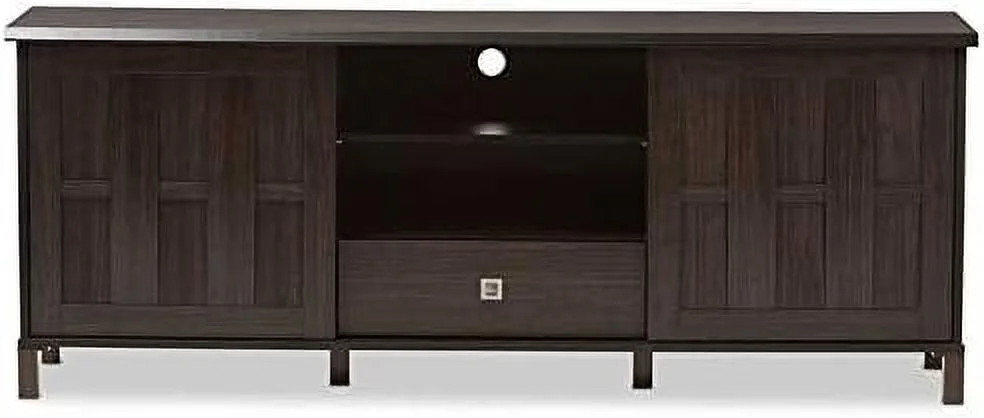 TV Stand Console Entertainment Center In Dark Brown