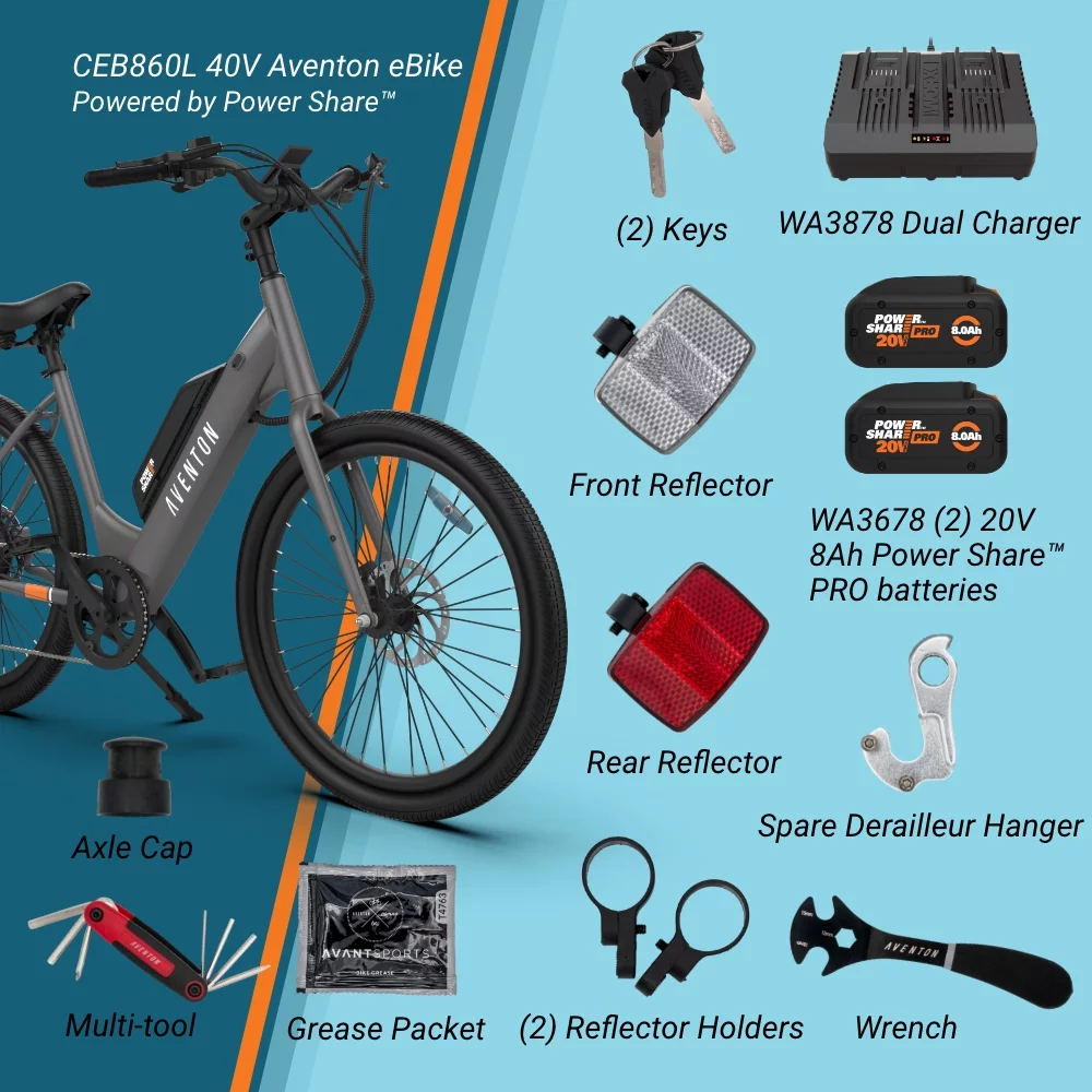 Aventon CEB860L 40V Electric Bike for Adults Powered By Power Share, Fast eBikes for Adults 20 MPH, Commuter Bike with Pedal Assist