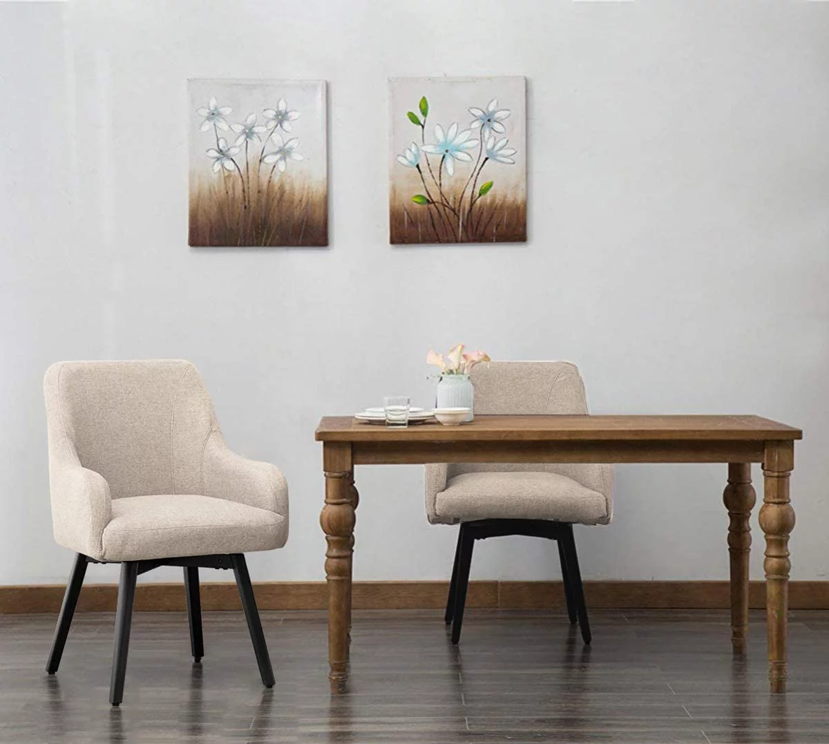 Andeworld Swivel Dining Chairs Set of 2 Upholstered Accent Chairs Living Room Chairs Desk Office Arm Chair