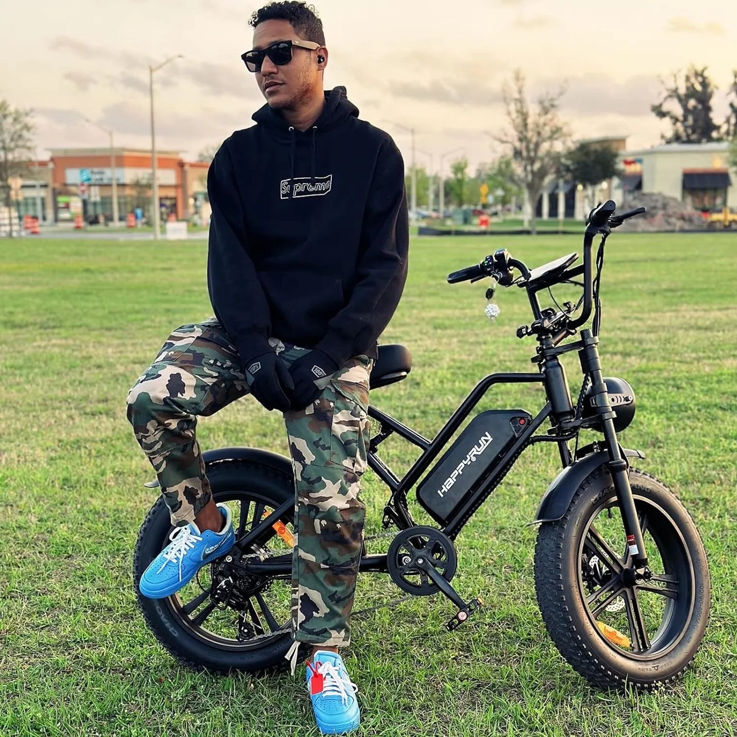 HAPPYRUN Electric Bike for Adults 20" Fat tire with 1500W Motor Ebike 48V 18AH Removable Battery 30MPH & 68 Miles Long Range Snow Beach Mountain