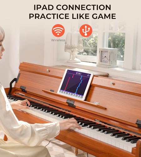 Digital Piano 88 Key Weighted Keyboard, Full-Size Electric Piano For Beginners, Piano 88 Keys Supports Usb-Midi Connecting, With Sheet Music Stand