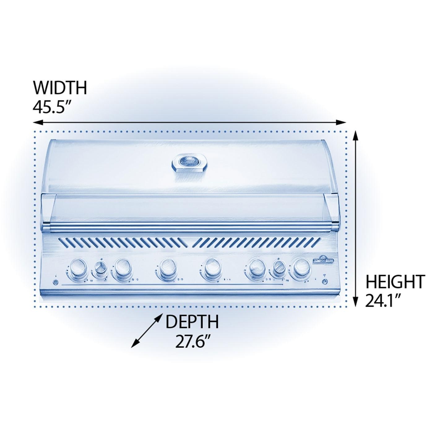 Napoleon Built-In 700 Series 44-Inch Propane Gas Grill w/ Infrared Rear Burner & Rotisserie Kit - BIG44RBPSS