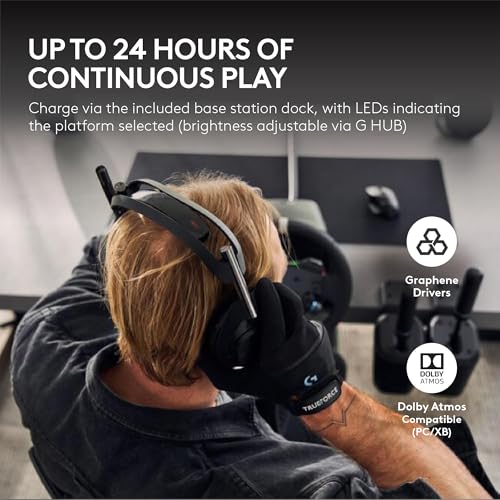 Logitech G Astro A50 Omni-Platform Wireless Gaming Headset + Base Station for PS5, Xbox, PC: PLAYSYNC Audio Switcher,