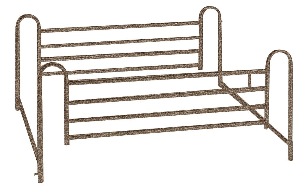 Drive Medical Multi Height Manual Hospital Bed with Full Rails and Foam Mattress
