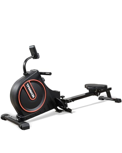ECHANFIT Magnetic Rowing Machine for Home，Foldable Rower Machine Whit 350 LB Weight Capacity 16 Levels Adjustable Resistance LCD Monitor and Tablet