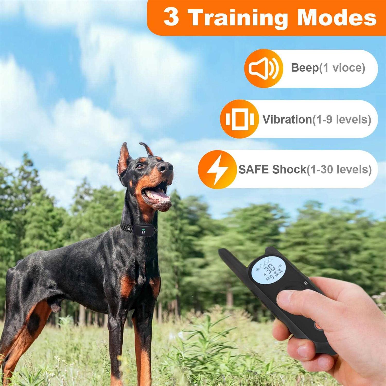 MIMOFPET Wireless Dog Fence System with Training Remote Up to 3500ft Adjustable Electric Fence for Dogs,Waterproof Dog Training Collar