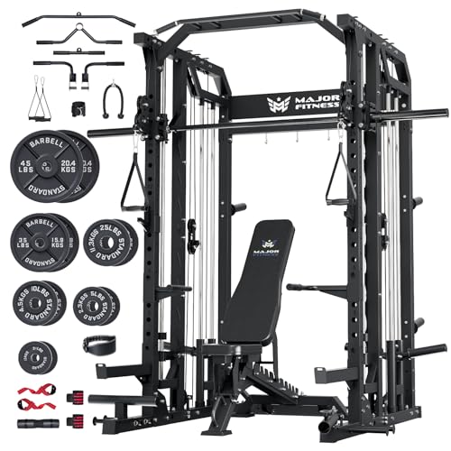 Major Fitness Drone2 Smith△ Machine – All-in-One Home Gym Squat Rack with Weight Bar