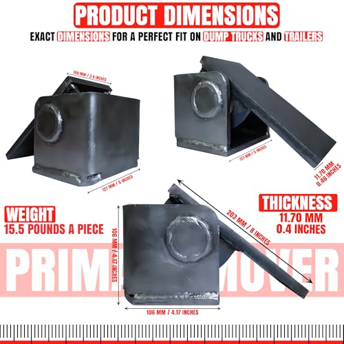 Heavy Duty 2Pcs Dump Truck Trailer Body Hinges - Greasable Weld-On Solid Steel Dump Trailer Hinges