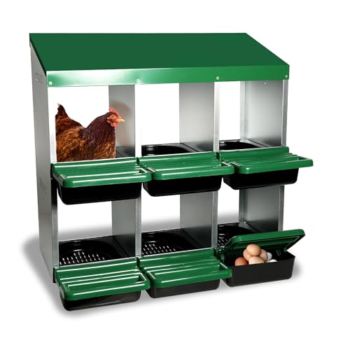Chicken Nesting Box, 6 Compartments Chickens Egg Laying Nest Boxes for Hens