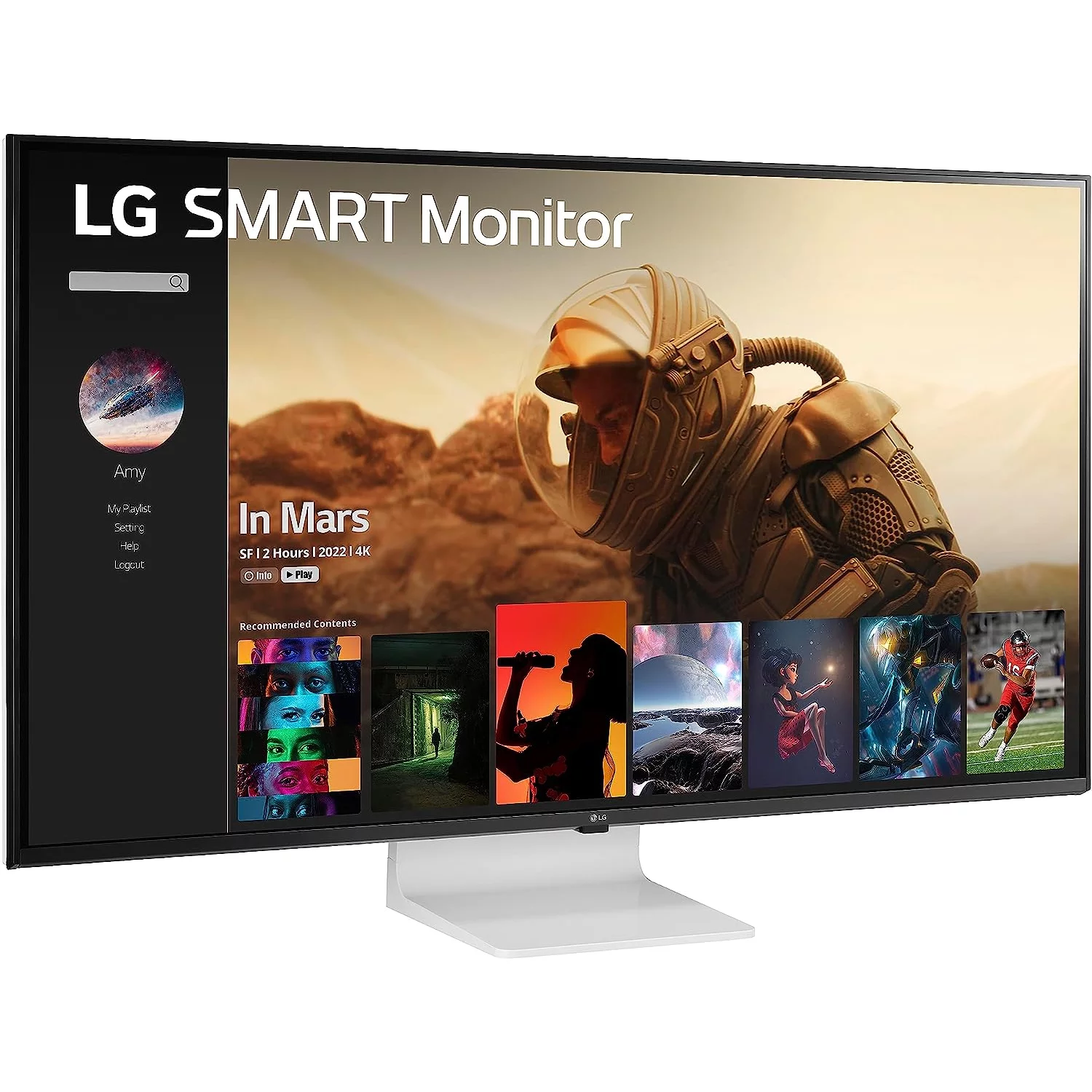 LG 43SQ700S 42.5 inch 4K HDR IPS Smart Monitor - White