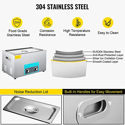 Mophorn 10L Ultrasonic Cleaner 304 Stainless Steel Professional Knob Control Ultrasonic Cleaners with HeaterTimer for Jewelry Watch Glasses Circuit