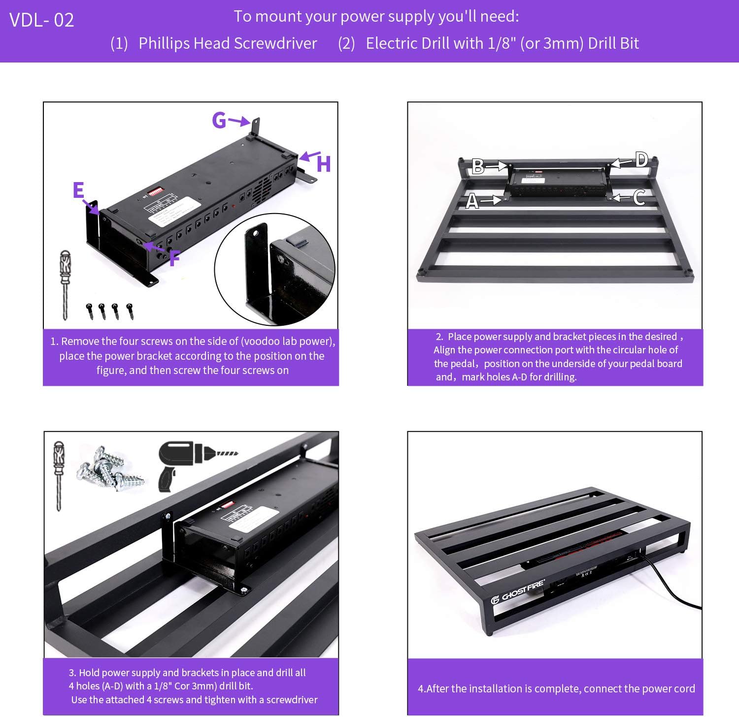 Ghost Fire Guitar Pedal Board Aluminum Alloy Effect Pedalboard with Carry Bag,V series (V-BABY MAX（Deluxe Edition）)