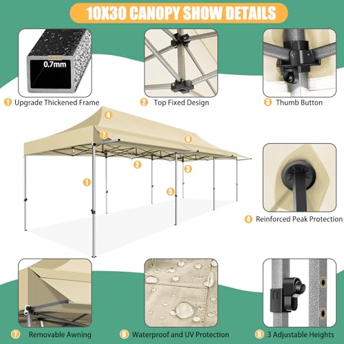 COBIZI 10x10 Pop Up Canopy Tent with Awning