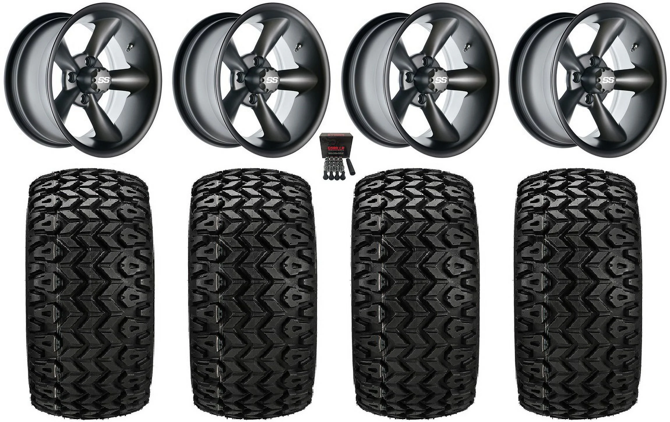 GTW Godfather 12" Golf Cart Wheels Gray 23" Sierra Tires Yamaha - Curated Treasures Market