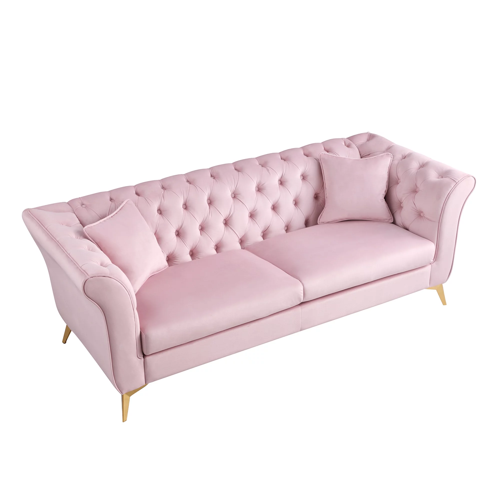 Chesterfield sofa ,Stanford sofa , high quality Chesterfield sofa ,pink color , tufted and wrinkled fabric sofa;contemporary Stanford sofa