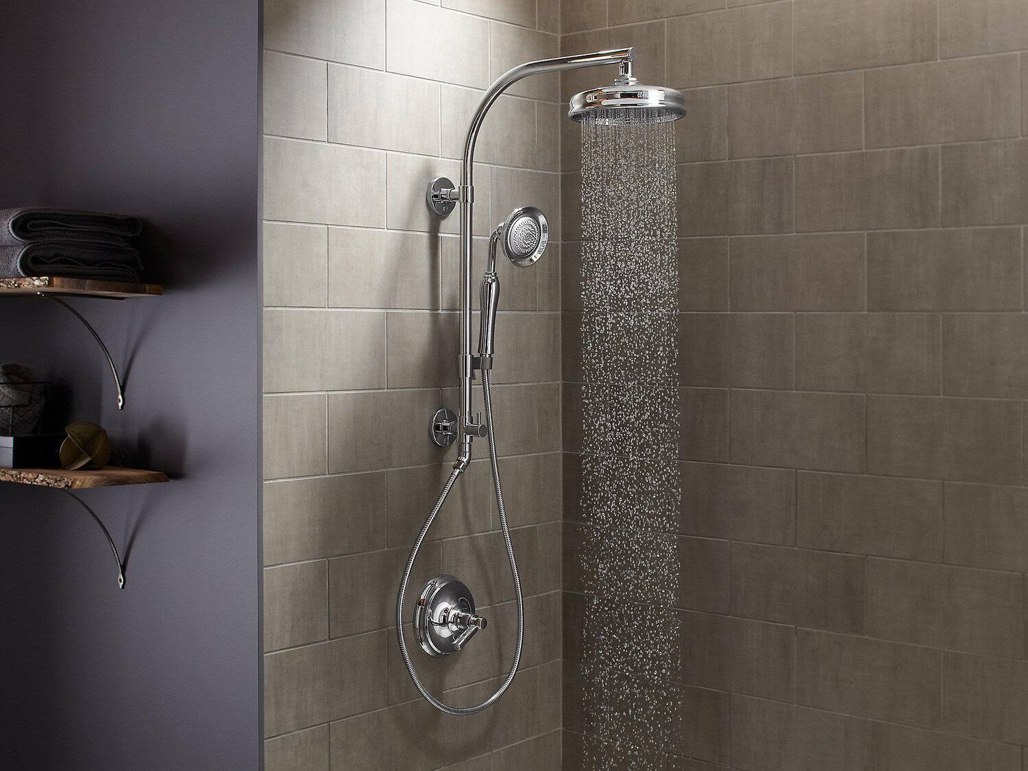 Kohler K-45211-BN Vibrant Brushed Nickel HydroRail -R Arch Shower Column