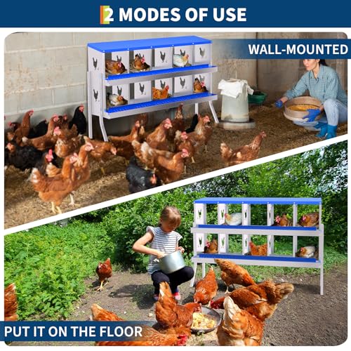 Garvee Chicken Nesting Box with Removable Tray, 8 Compartment Nesting Boxes for Chickens, Easy to Clean and Install