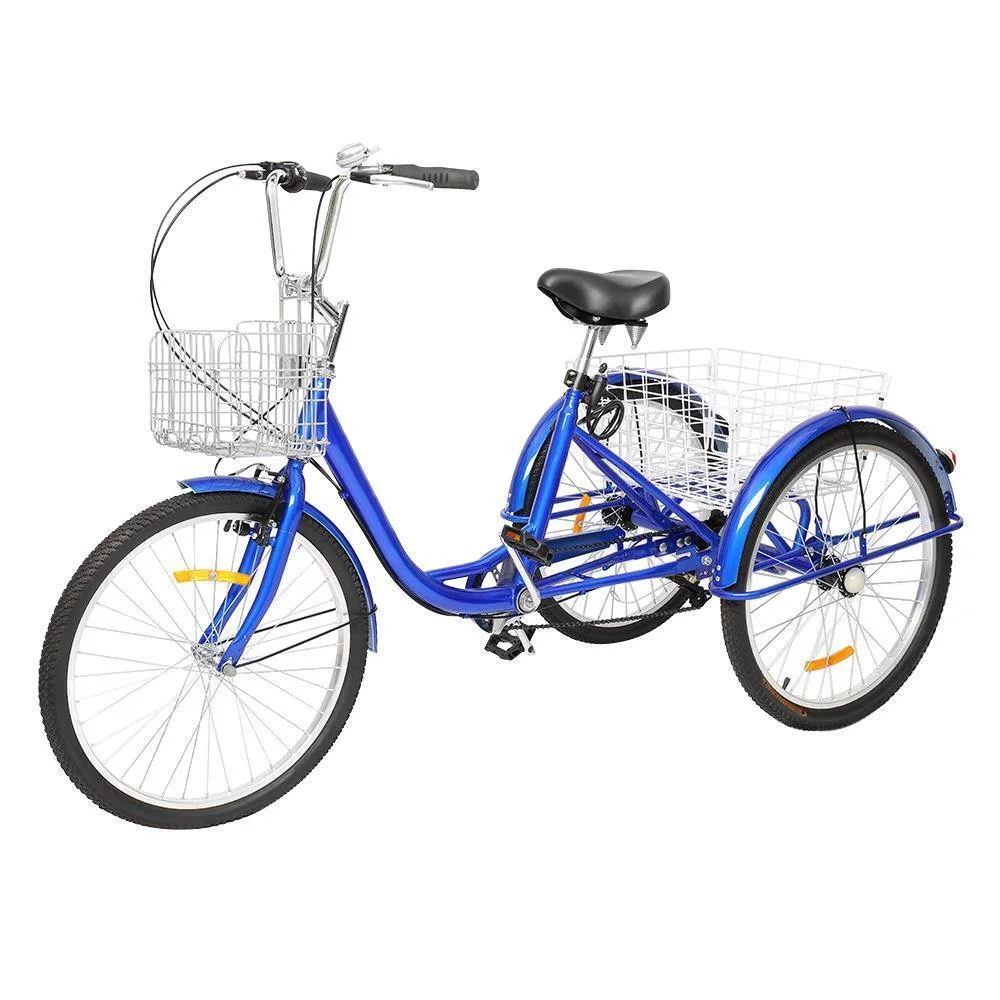Adult Tricycles 7 Speed, 3 Wheel Bikes Adult Trikes 24 In Three-Wheeled Bicycles - Curated Treasures Market