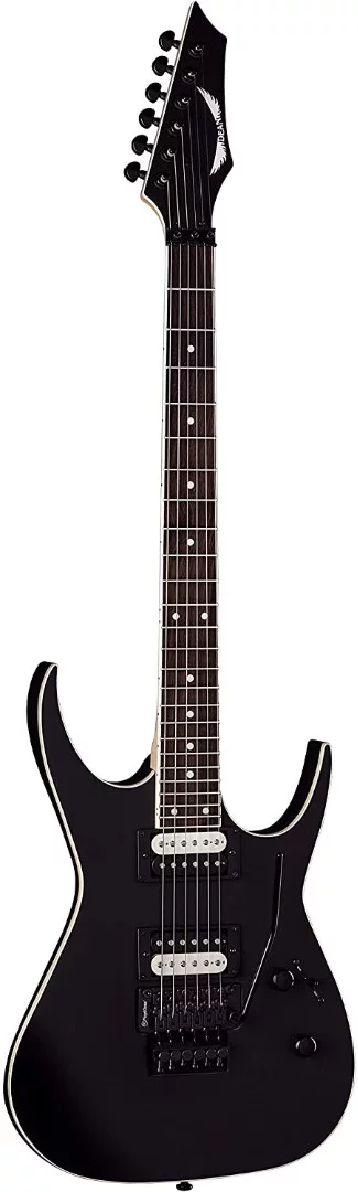 Dean Guitars 6 String Exile X Floyd Electric Guitar, Black Satin, # EXILEX F BKS