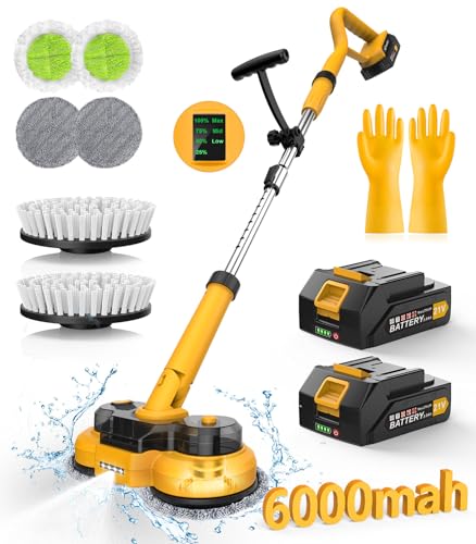 qimedo 6000mAh Battery Electric Mop M1, 800RPM Cordless Electric Power Scrubber & Mops for Floor Cleaning