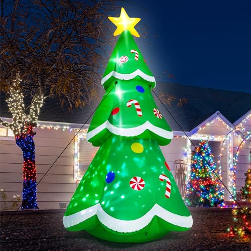 15FT Christmas Inflatables, Giant Inflatable Santa Claus Holding Gift Bags, Blow Up Christmas Santa Claus with 8pcs LED