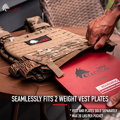 WOLF TACTICAL Adjustable Weighted Vest &ndash; WODs, Strength and Endurance Training, Fitness Workouts, Running