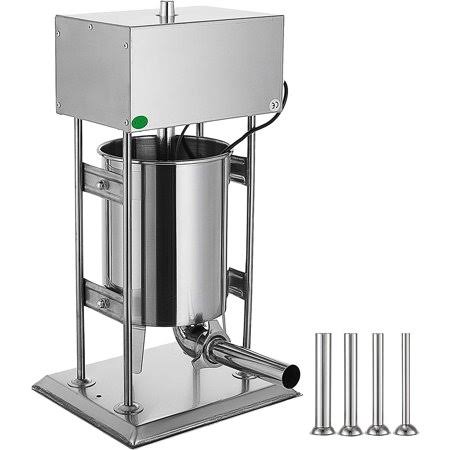 Vevor Electric Sausage Stuffer 10L/22lb Capacity, Vertical Meat Stuffer Variable Speed, Stainless Steel Sausage Filler with 4 Sa