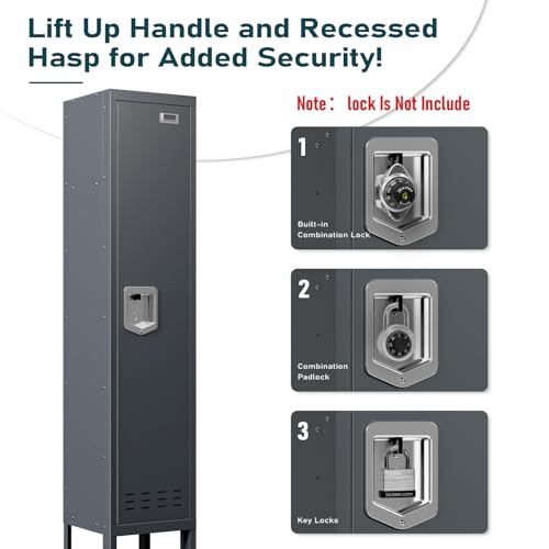 Metal Cabinet Home Office Storage,Lockers,Lockable Employees Metal Locker with Door,54" Height Steel Locker,Lockable Steel Locker for Gym,School,Home