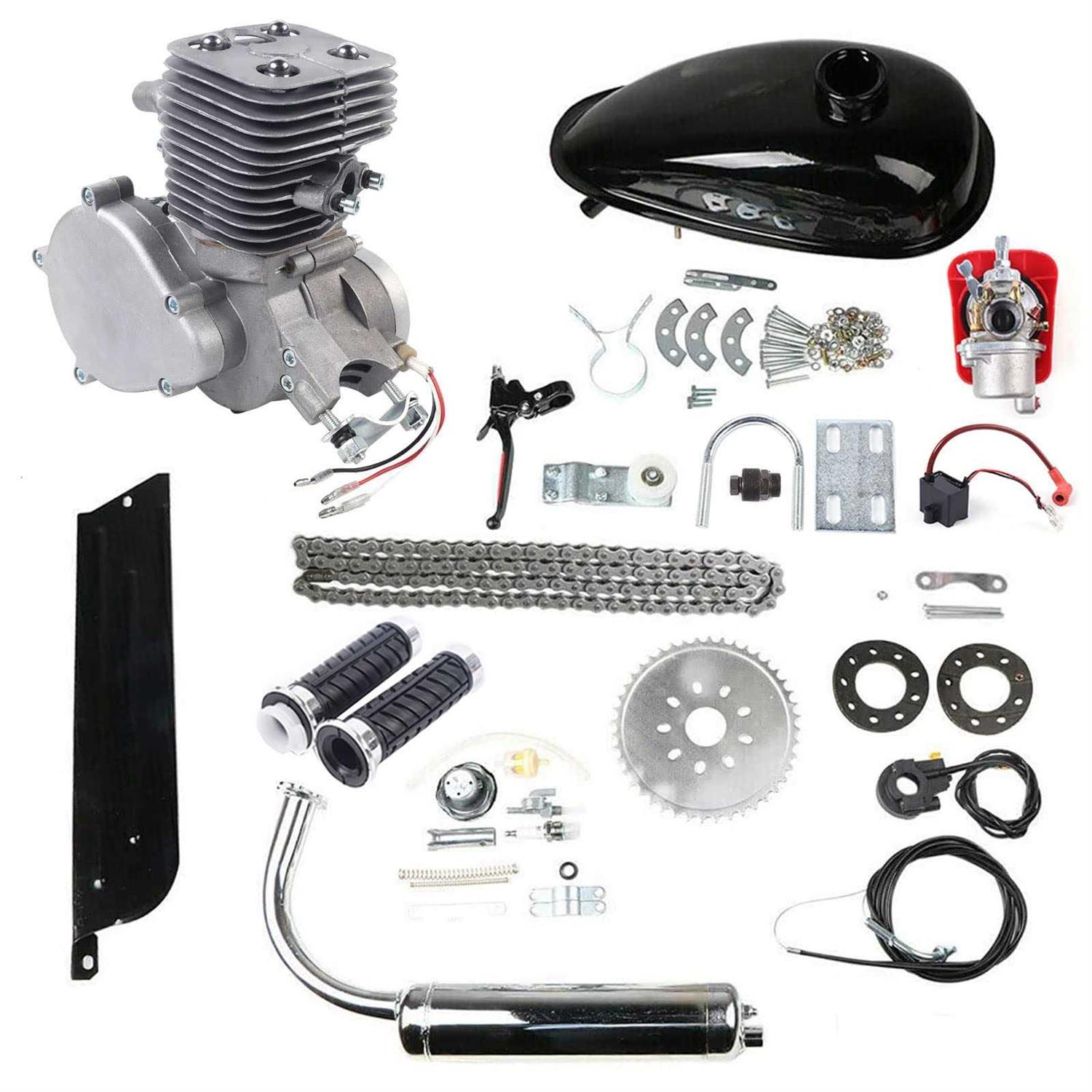 Frederimo 100cc Bicycle Engine Kit 2 Stroke Bike Motor Kit Petrol Gas Motor Conversion Kit Air-Cooling Motorized Bicycle Kit Super Fuel-efficient