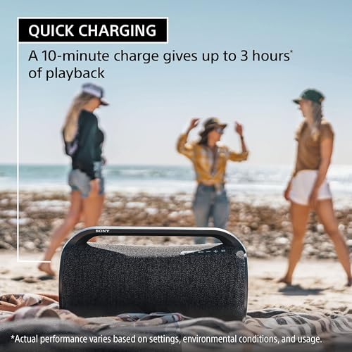 Sony SRS-XG300 X-Series Wireless Portable-Bluetooth Party-Speaker IP67 Waterproof and Dustproof with 25 Hour-Battery and Retractable Handle