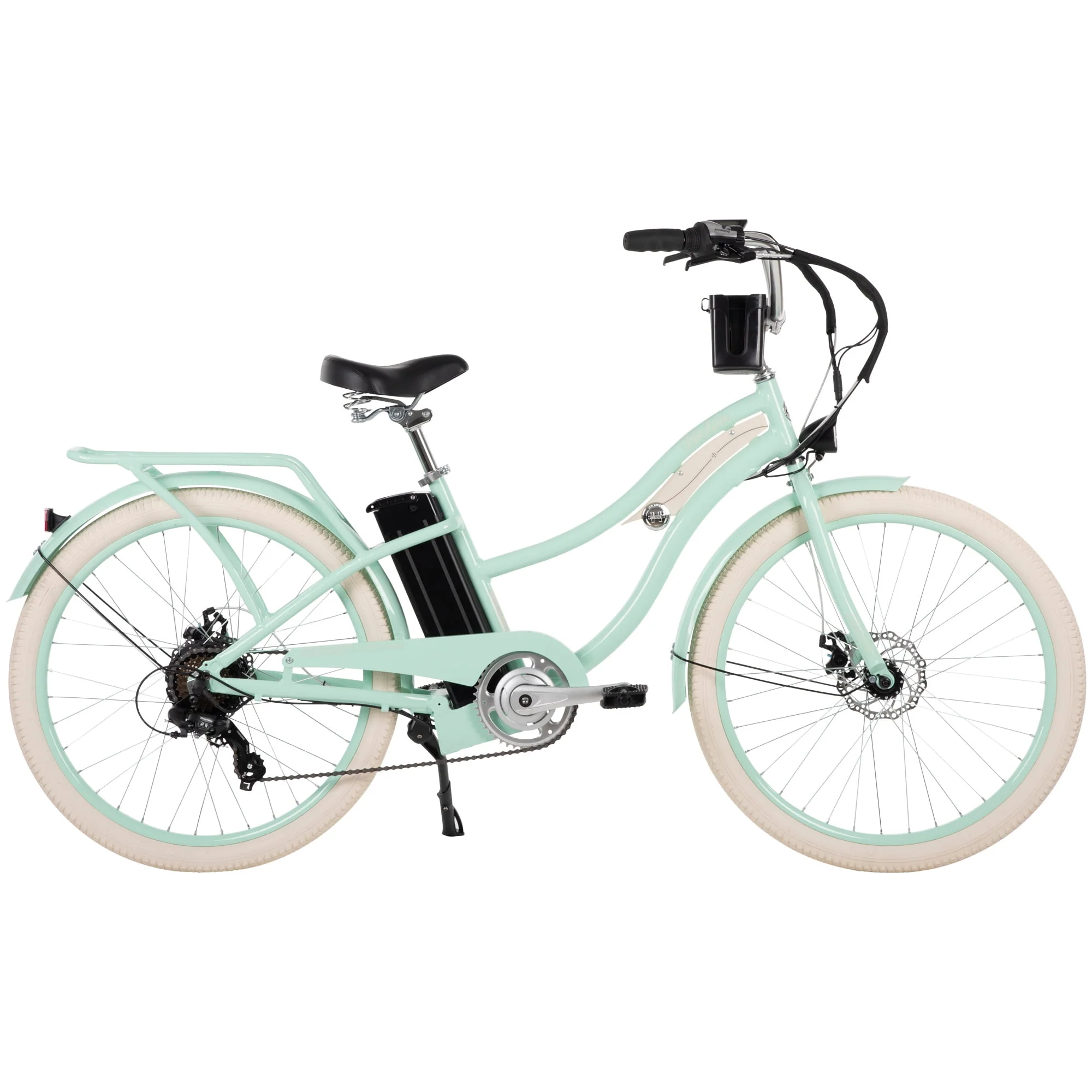 Huffy Nel Lusso 26-in 7-Spd Electric Cruiser Bike with Throttle, Ages 14+ Years,  Mint Green,  36V, 350W