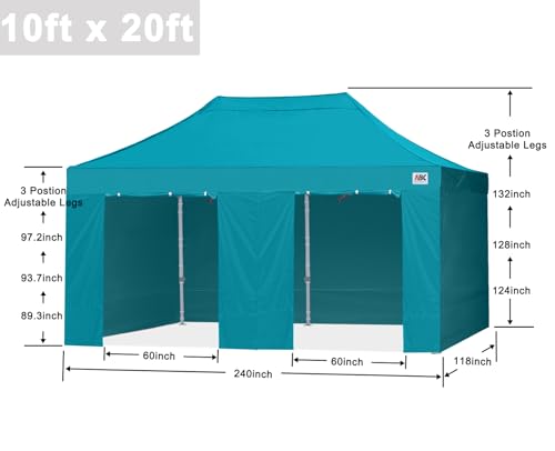 ABCCANOPY Easy Pop Up Canopy Tent with Sidewalls 10x10 Commercial -Series, White