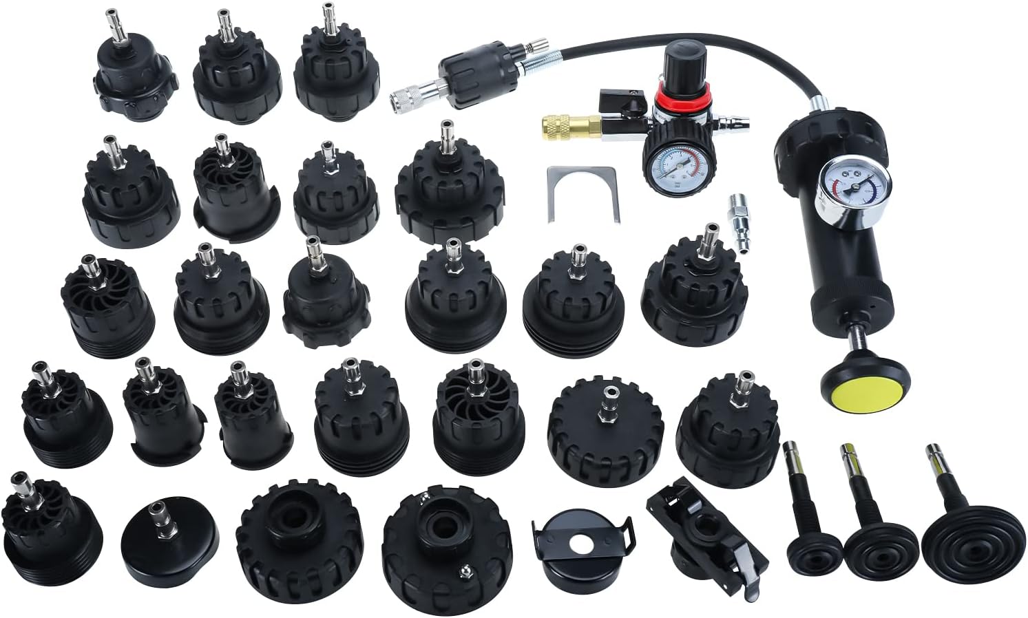 8MILELAKE 33Pcs Radiator and Cap Pressure Tester Kit Vacuum Type Cooling System Kit