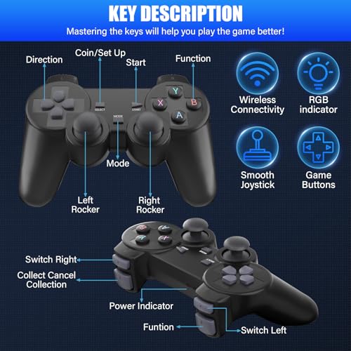 40000 Games in 1 Wireless Retro Game Console,Retro Game Stick,40000 Classic Games,50＋Mainstream Emulator,Built-in 256G TF Card,4K HDMI Output