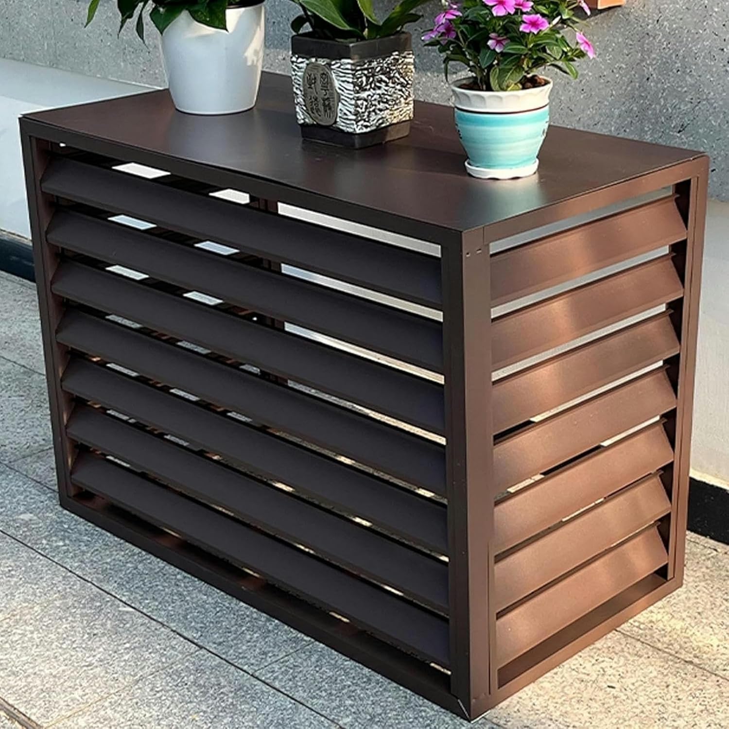 Aluminum Air Conditioner and Heat Pump Cover ,Mini Split Air Conditioner Cover for Outside Units ,Shelf Plant Stand ,Outdoor AC Unit Cover
