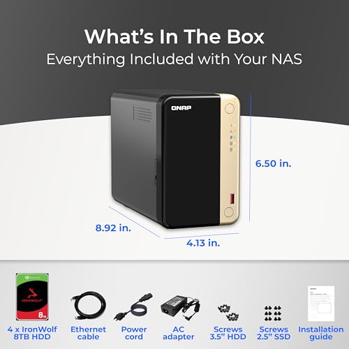 QNAP TS-464-8G-US 4 Bay High-Performance Desktop NAS with Intel Celeron Quad-core Processor