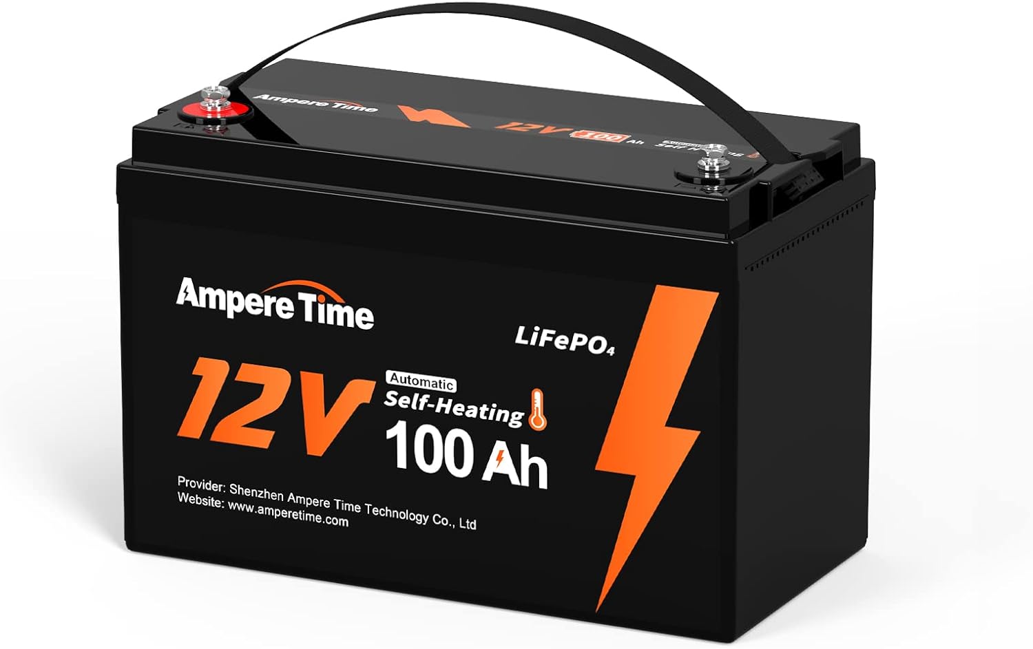 Ampere Time 12V 400Ah Deep Cycle LiFePO4 Battery Pack, with Built-in 250A BMS, Longer Runtime with 5.12kWh, 4000+ Cycle, Perfect for Solar System, RV