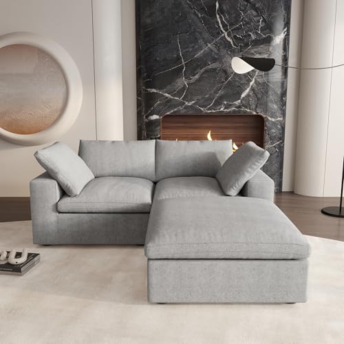 160.6" Cloud Couch Modular Sectional Sofa for Livingroom,Oversized Convertible Sofa with Storage Ottomans,6 Seat Wide Couches