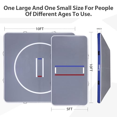 Inflatable Wrestling Mat 10FT/5FT, Portable Jiu Jitsu Mats Wrestling Mat for Home, Outdoor or Indoor Training Mat for Water Yoga, Gymnastics, Gray