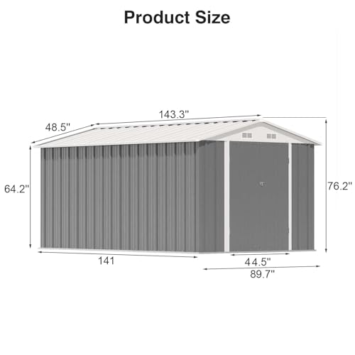 Patiowell 5x3 FT Outdoor Storage Shed, Tool Shed with Sloping Roof and Lockable Door, Metal Shed for Backyard Garden Patio Lawn, Brown
