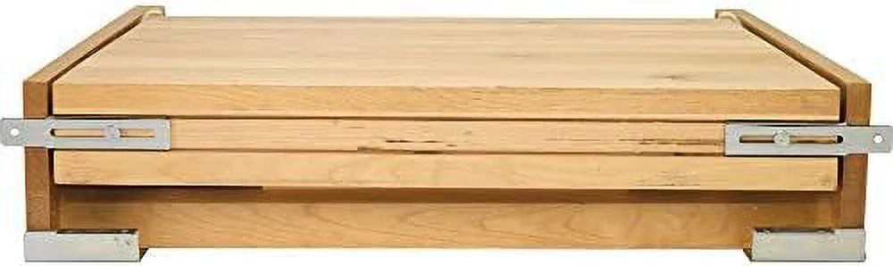 TJUNBOLIFE 31.75" Pull Out Tambour Table/ Counter Extension Top for 21.77" Drawers  Sliding Kitchen Cabinet    Maple Wood  4TT-2133-1