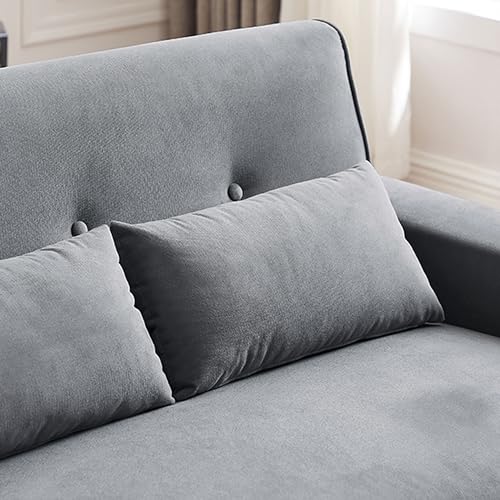 48.8" Small Loveseat Sofa, Mid Century Modern Love Seat Couch with Back Cushions and Wood Legs, 2 Seater Couches for Living Room, Bedroom
